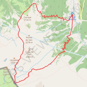 Itinéraire Col de Balme, distance, dénivelé, altitude, carte, profil, trace GPS