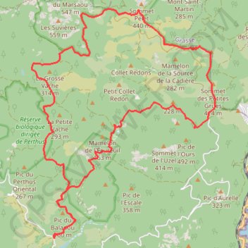 Itinéraire Au cœur de l'Esterel par les crêtes, distance, dénivelé, altitude, carte, profil, trace GPS