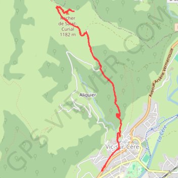 Itinéraire L'ermitage de Saint Curial au départ de Vic sur Cère, distance, dénivelé, altitude, carte, profil, trace GPS