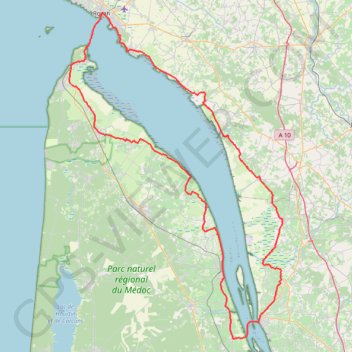 Itinéraire Le Verdon - Blaye - Le Verdon, distance, dénivelé, altitude, carte, profil, trace GPS