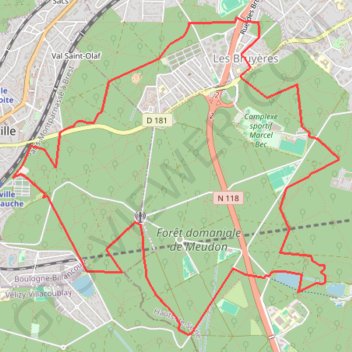 Itinéraire La bossapas de Meudon, distance, dénivelé, altitude, carte, profil, trace GPS
