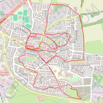 Itinéraire Course à pied Chantepie, distance, dénivelé, altitude, carte, profil, trace GPS