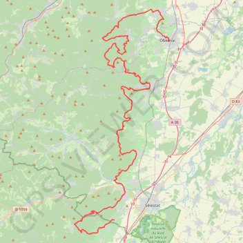 Itinéraire Trail Alsace Grand Est by UTMB® - Ultra-Trail des Païens, distance, dénivelé, altitude, carte, profil, trace GPS
