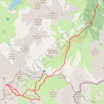 Itinéraire Thabor2, distance, dénivelé, altitude, carte, profil, trace GPS