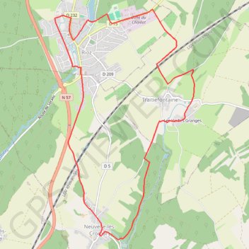 Itinéraire D'un rail à l'autre - Rioz, distance, dénivelé, altitude, carte, profil, trace GPS