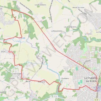 Itinéraire La Chapelle Treillières, distance, dénivelé, altitude, carte, profil, trace GPS