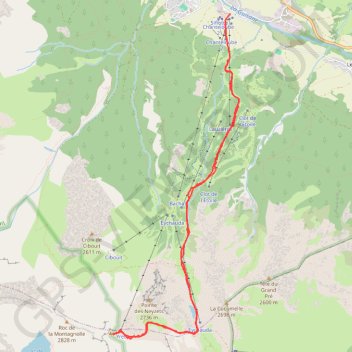 Itinéraire Rocher de l'Yret, distance, dénivelé, altitude, carte, profil, trace GPS