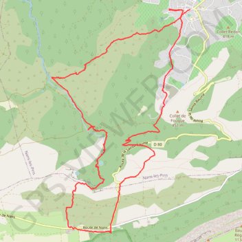 Itinéraire Les marmites de Nans-les-Pins, distance, dénivelé, altitude, carte, profil, trace GPS