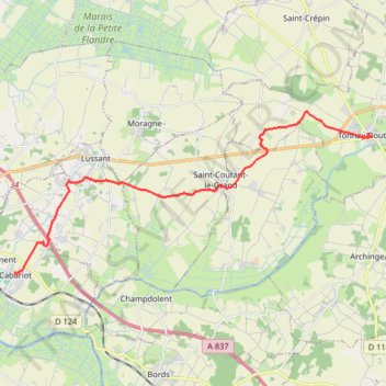 Itinéraire 20 Impasse du Bastion (Tonnay-Boutonne) - 33 Rue des Gabares (Cabariot), distance, dénivelé, altitude, carte, profil, trace GPS