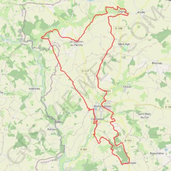 Itinéraire Mondoubleau et ses environs - Oigny, distance, dénivelé, altitude, carte, profil, trace GPS