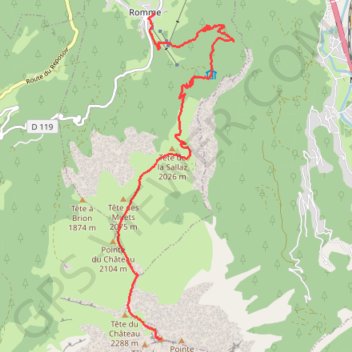 Itinéraire Pointe Areu par le Romme, distance, dénivelé, altitude, carte, profil, trace GPS