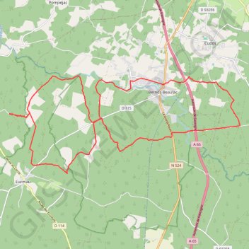 Itinéraire De Insos à Beaulac, distance, dénivelé, altitude, carte, profil, trace GPS