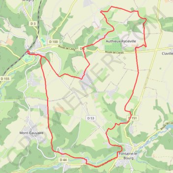 Itinéraire Rando entre Clères et Fontaine le bourg, distance, dénivelé, altitude, carte, profil, trace GPS