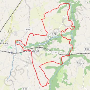 Itinéraire Le vieux-Marché, distance, dénivelé, altitude, carte, profil, trace GPS