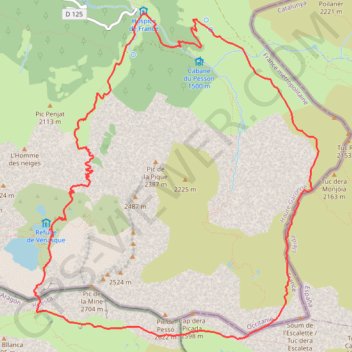 Itinéraire Port de Vénasque - Port de la Picade - Pas de l'Escalette en boucle, distance, dénivelé, altitude, carte, profil, trace GPS
