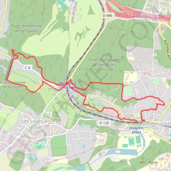 Itinéraire Sur les hauteurs de Jouy-en-Josas, distance, dénivelé, altitude, carte, profil, trace GPS