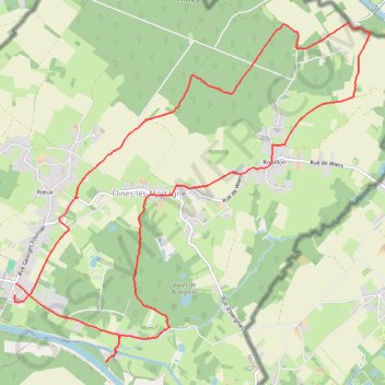Itinéraire Forêt de Flines, distance, dénivelé, altitude, carte, profil, trace GPS