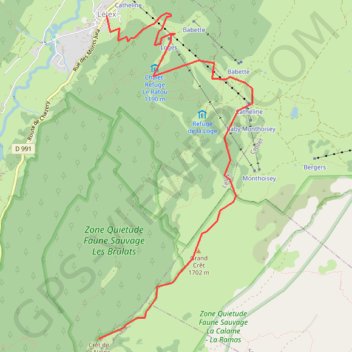 Itinéraire De Lélex vers le Crêt de la Neige, distance, dénivelé, altitude, carte, profil, trace GPS