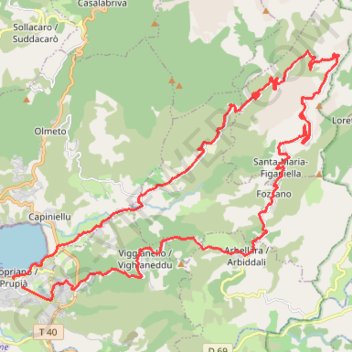 Itinéraire Valinco, distance, dénivelé, altitude, carte, profil, trace GPS