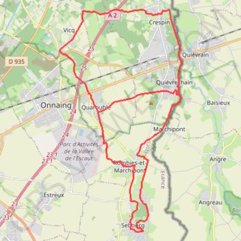 Itinéraire Boucle_de_l'Aunelle, distance, dénivelé, altitude, carte, profil, trace GPS