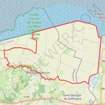 Itinéraire Panoramas sur le Mont-Saint-Michel, distance, dénivelé, altitude, carte, profil, trace GPS