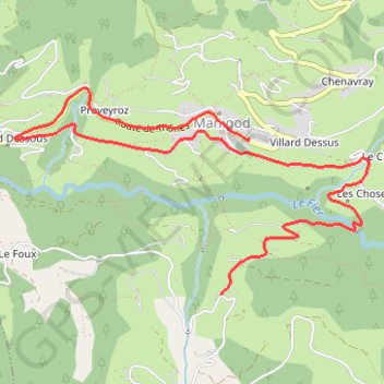 Itinéraire 224-017 P, distance, dénivelé, altitude, carte, profil, trace GPS