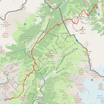 Itinéraire Lac Blanc, distance, dénivelé, altitude, carte, profil, trace GPS