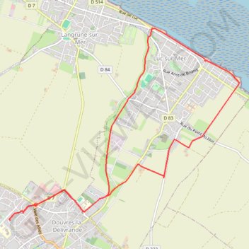 Itinéraire De Douvres-la-Délivrande à Luc-sur-Mer, distance, dénivelé, altitude, carte, profil, trace GPS