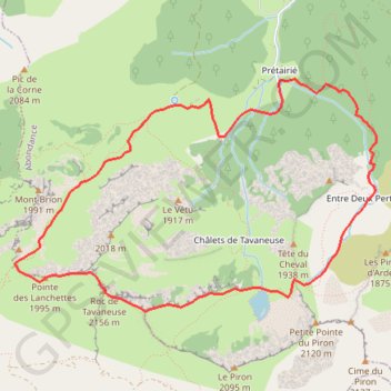 Itinéraire Roc de Tavaneuse, distance, dénivelé, altitude, carte, profil, trace GPS