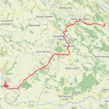 Itinéraire Tour de France -Belpech, distance, dénivelé, altitude, carte, profil, trace GPS
