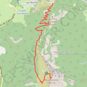 Itinéraire Le Moucherotte, distance, dénivelé, altitude, carte, profil, trace GPS
