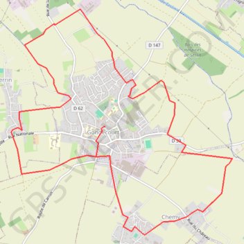 Itinéraire Circuit des onze clochers Gondecourt, distance, dénivelé, altitude, carte, profil, trace GPS