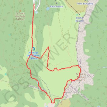 Itinéraire Le Pic Saint-Michel en raquettes, distance, dénivelé, altitude, carte, profil, trace GPS
