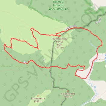 Itinéraire 556. TXAMANTXOIA ó MAZE desde Linza, distance, dénivelé, altitude, carte, profil, trace GPS