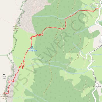 Itinéraire Pas de Serre-Brion, distance, dénivelé, altitude, carte, profil, trace GPS