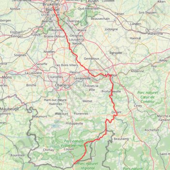 Itinéraire Via Francigena Bruxellensis, distance, dénivelé, altitude, carte, profil, trace GPS