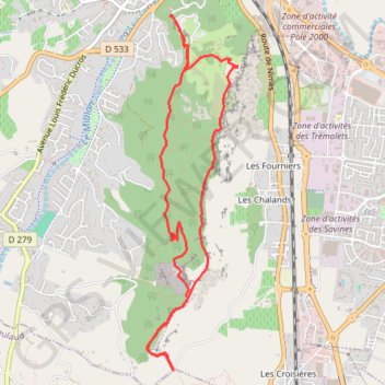 Itinéraire Crussol, distance, dénivelé, altitude, carte, profil, trace GPS