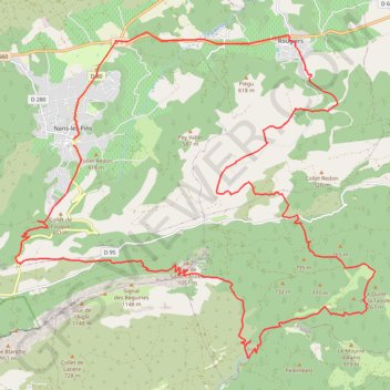 Itinéraire Nans - Pas de l'aï - Signes - Rougier, distance, dénivelé, altitude, carte, profil, trace GPS