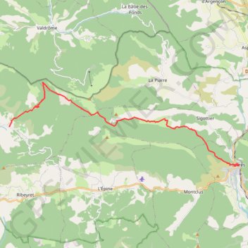 Itinéraire Serres - Montmorin, distance, dénivelé, altitude, carte, profil, trace GPS
