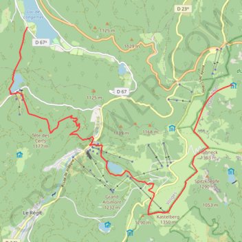 Itinéraire Longemer-Le Hohneck, distance, dénivelé, altitude, carte, profil, trace GPS