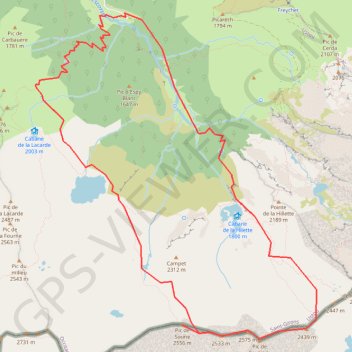 Itinéraire Pic de Couillac par les étangs de la Hillette et d'Alet, distance, dénivelé, altitude, carte, profil, trace GPS