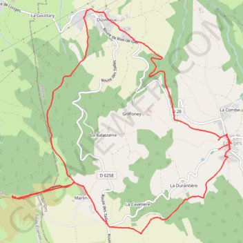 Itinéraire Les Roches de Marlin - Longes, distance, dénivelé, altitude, carte, profil, trace GPS
