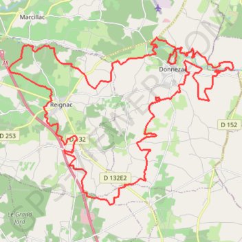 Itinéraire donnezac, distance, dénivelé, altitude, carte, profil, trace GPS