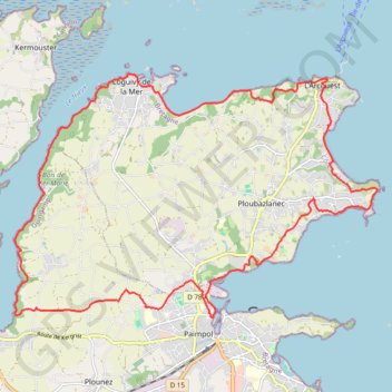 Itinéraire Loguivy de la Mer, distance, dénivelé, altitude, carte, profil, trace GPS