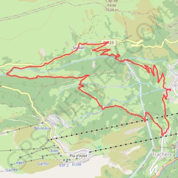 Itinéraire Au-dessus de Saint-Lary-Soulan, distance, dénivelé, altitude, carte, profil, trace GPS