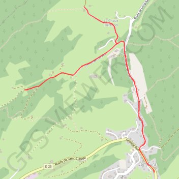Itinéraire La Chaux Berthod et les Eterpets - Lamoura, distance, dénivelé, altitude, carte, profil, trace GPS