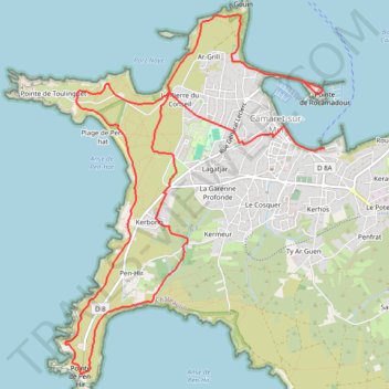 Itinéraire De Camaret à Camaret par la Pointe de Pen Hir, distance, dénivelé, altitude, carte, profil, trace GPS