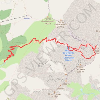 Itinéraire Pointe Percée, distance, dénivelé, altitude, carte, profil, trace GPS