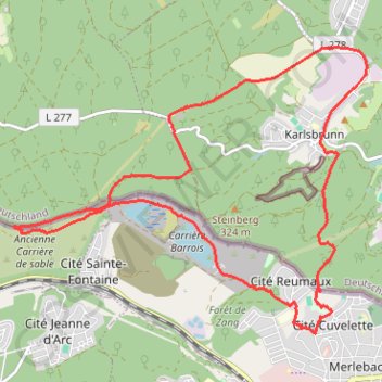 Itinéraire Circulaire au départ de reumaux, 1000 ans du Warndt, distance, dénivelé, altitude, carte, profil, trace GPS
