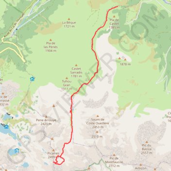 Itinéraire Le Col de Couradette depuis Payolle, distance, dénivelé, altitude, carte, profil, trace GPS